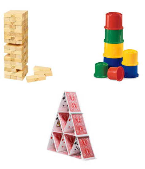 Various building blocks used as an analogy of technology stacks.