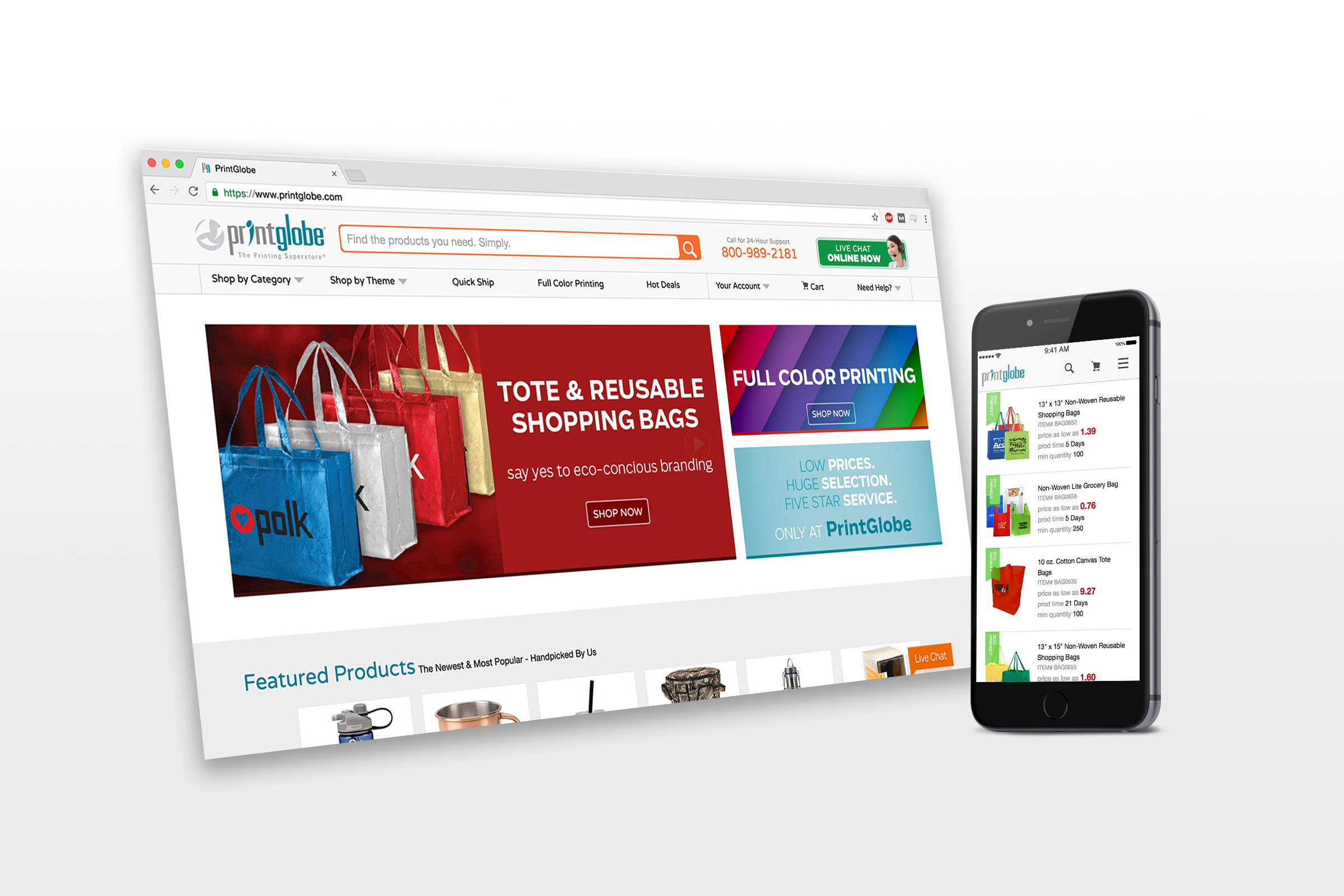 Printglobe - responsive ecommerce website