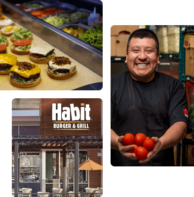 Photographs of Habit locations and staff.