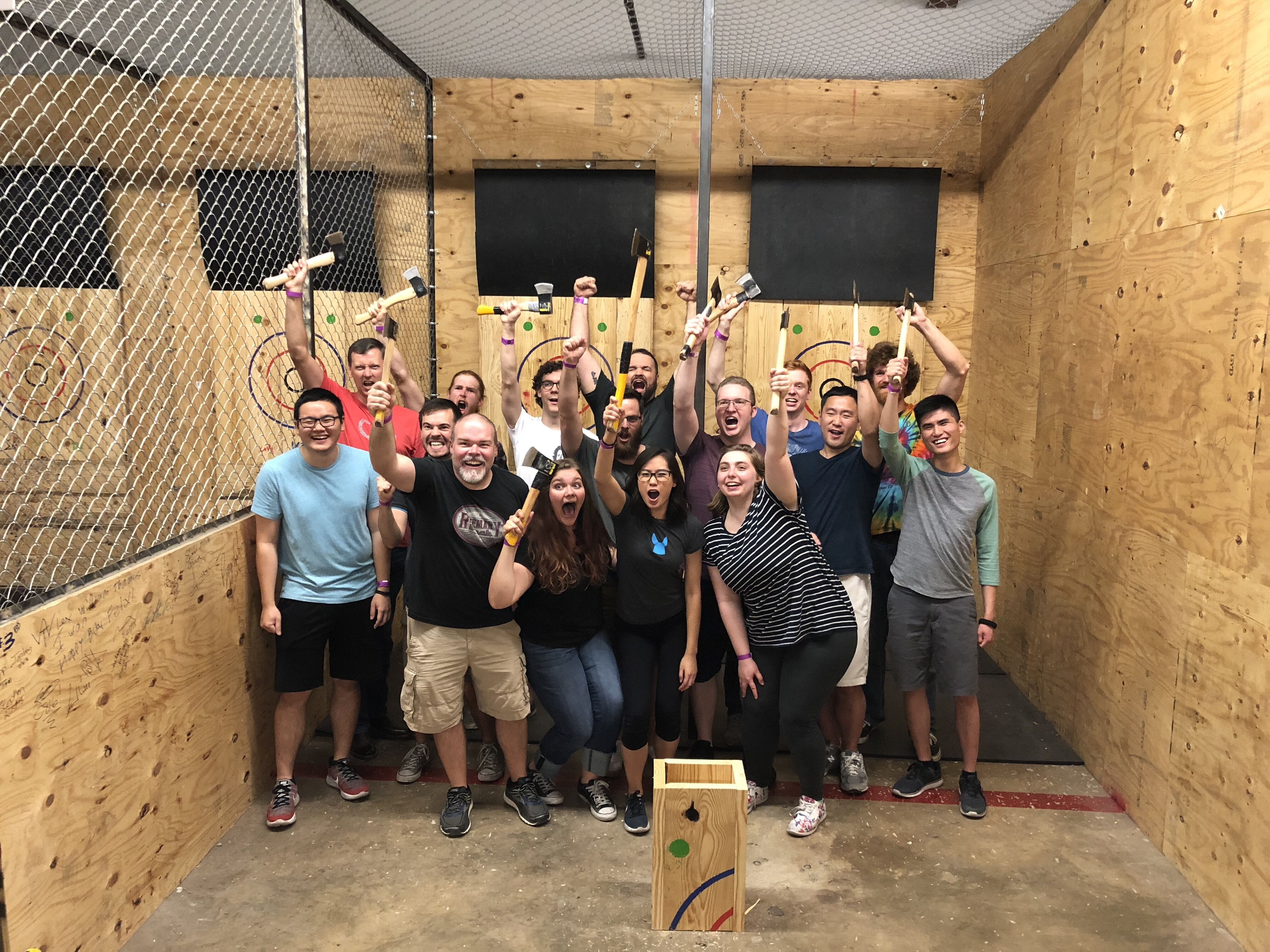 BHW Team Photo - Axe Throwing