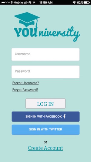 Mobile App Login Screen