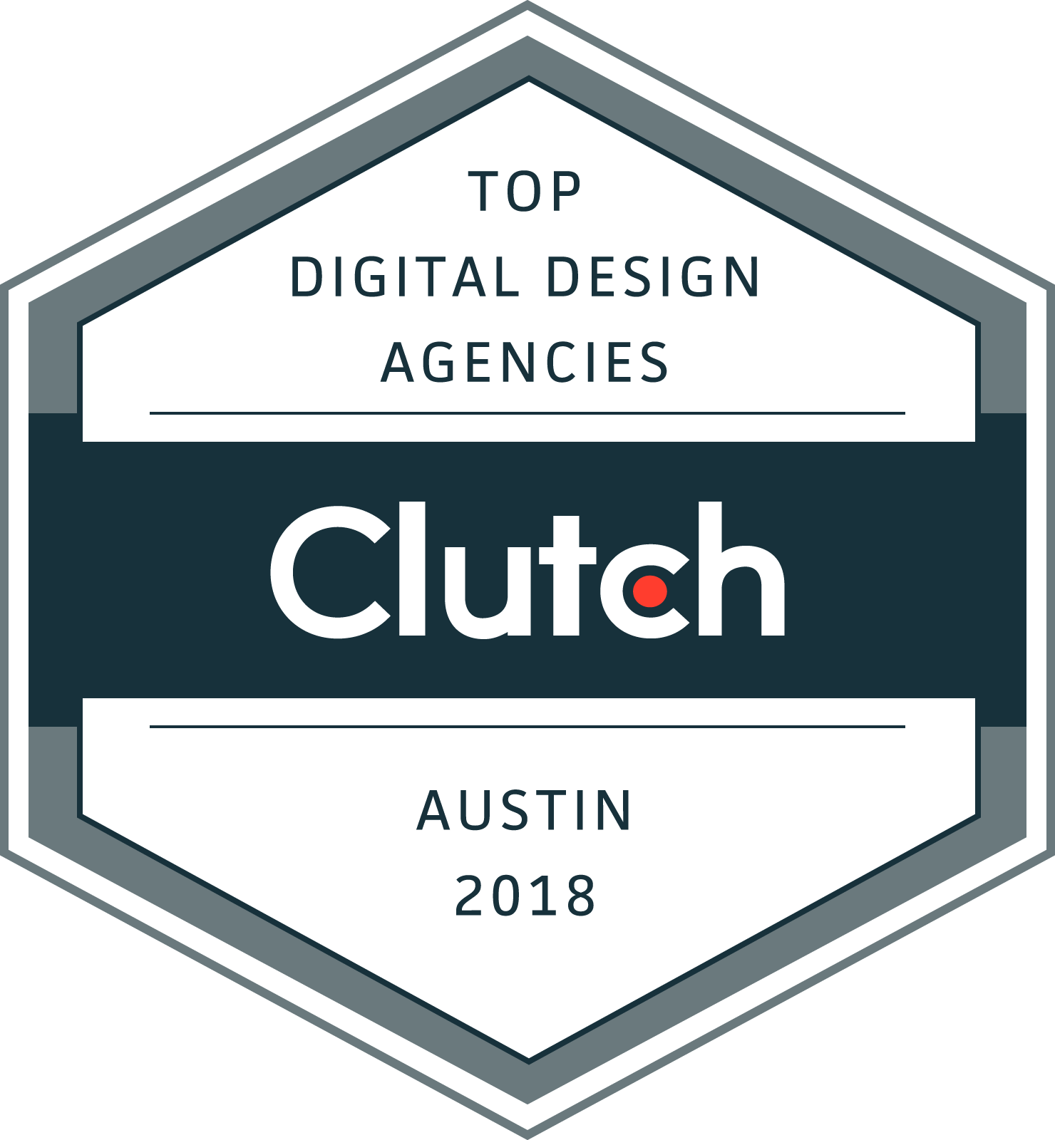 Top Digital Design Agency Austin, TX 2018 Badge