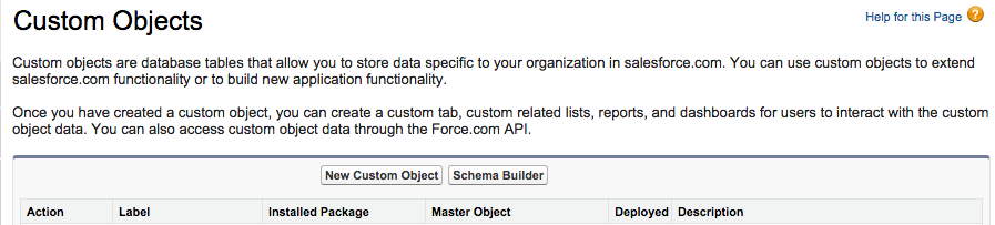 Salesforce Custom Object Page