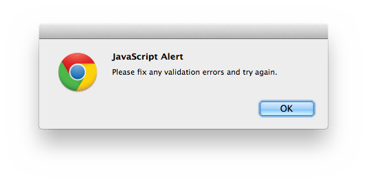 AngularJS error popup