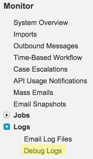 Salesforce Monitor Logs Links